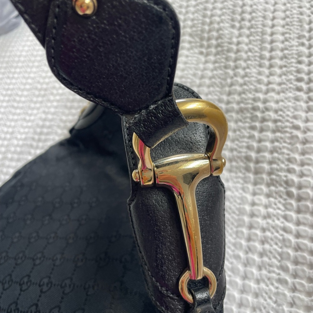 Gucci Creole hobo bag in black canvas with gold hardware - Picture 14 of 16